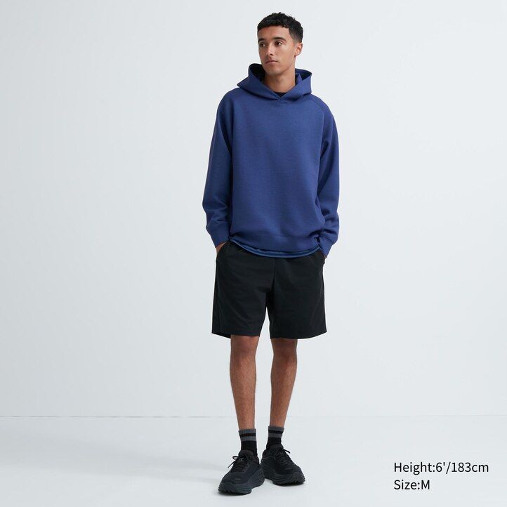 pánská šedá strečová mikina s kapucí uniqlo dry sweat