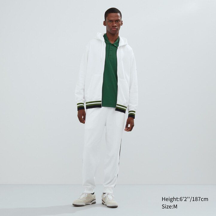 pánská mikina s kapucí uniqlo sweat na zip bílá