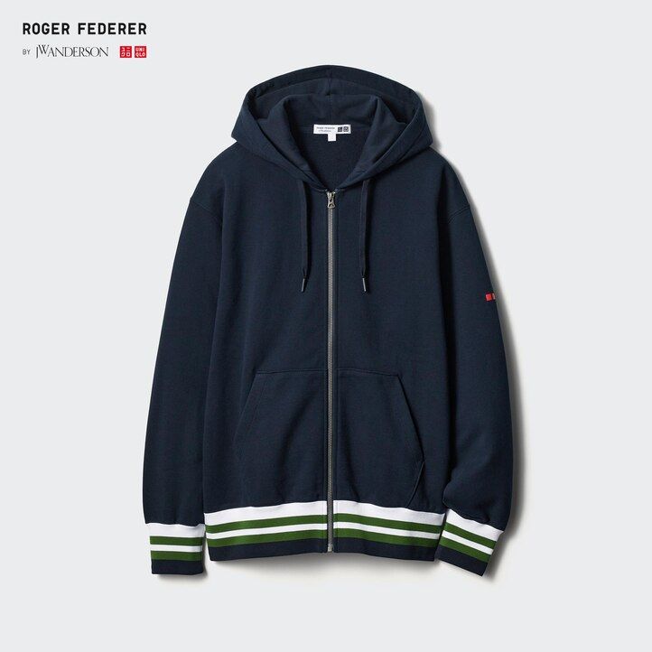 pánská mikina s kapucí uniqlo sweat na zip bílá