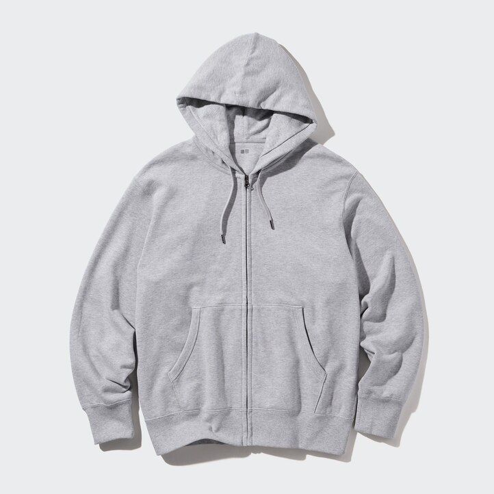 pánská mikina s kapucí uniqlo sweat na zip modrá