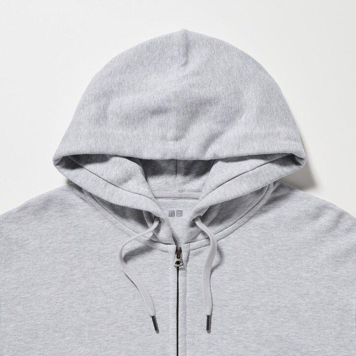 pánská mikina s kapucí uniqlo sweat na zip modrá