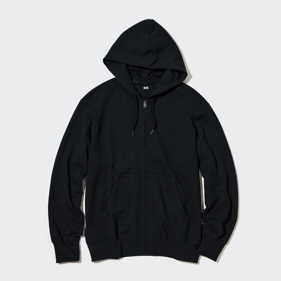 Černá pánská mikina s kapucí uniqlo na zip