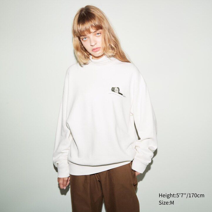 pánská mikina s kapucí uniqlo kaws ut graphic bílá