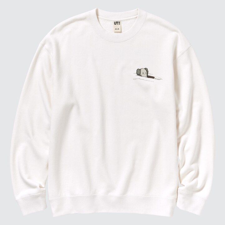 pánská mikina s kapucí uniqlo kaws ut graphic bílá