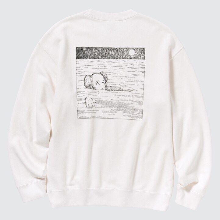 pánská mikina s kapucí uniqlo kaws ut graphic bílá