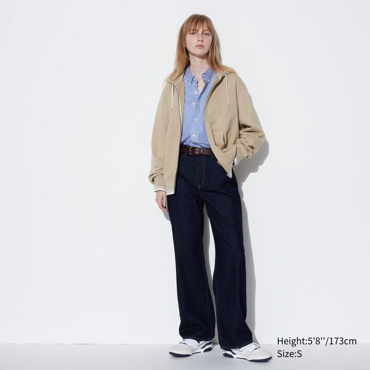 pánská mikina s kapucí uniqlo colour block na zip bílá