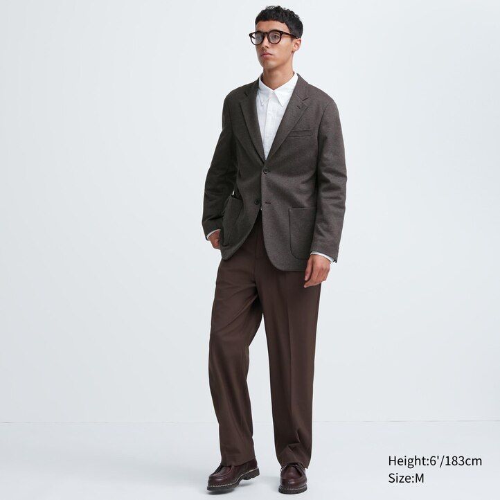 pánské tmavě hnědé vzorované bundy uniqlo comfort