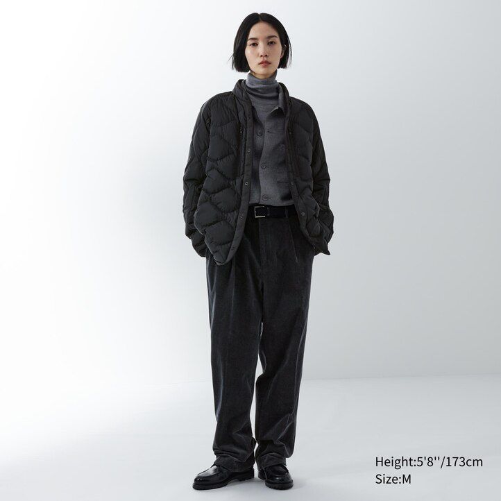 Černé pánské péřové bundy uniqlo z recyklovaného hybridu