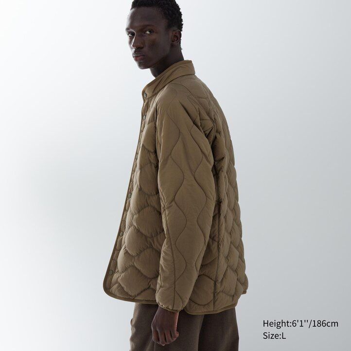 Černé pánské péřové bundy uniqlo z recyklovaného hybridu