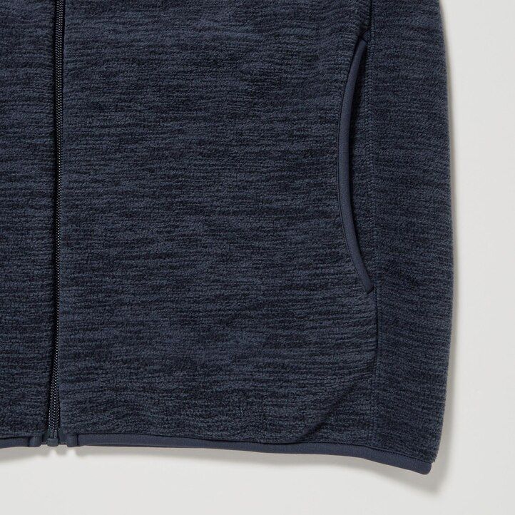 bílé pánské fleecové bundy na zip uniqlo v barvě heather