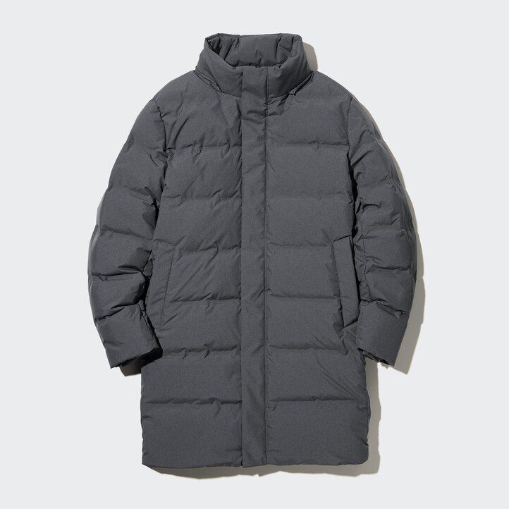 pánské bezešvé péřové bundy uniqlo šedé