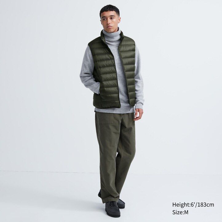 pánské prošívané bundy uniqlo ultra light down olivové barvy