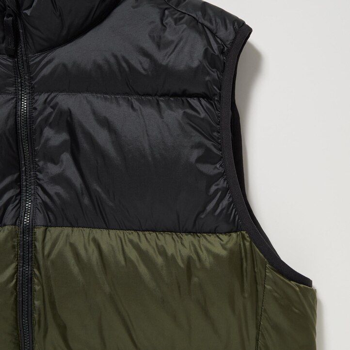 pánské ultralehké péřové bundy uniqlo v olivově zelené barvě