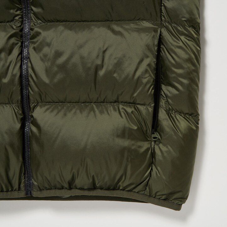 pánské ultralehké péřové bundy uniqlo v olivově zelené barvě