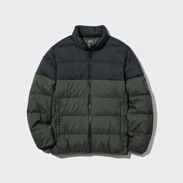 pánské ultralehké péřové bundy uniqlo s 3d střihem modré