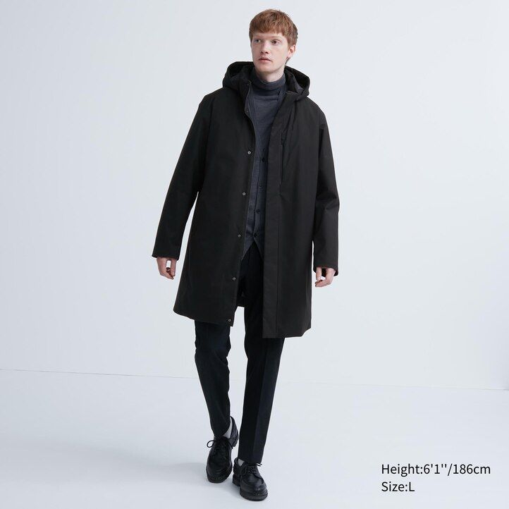 tmavě šedé pánské hybridní péřové bundy uniqlo
