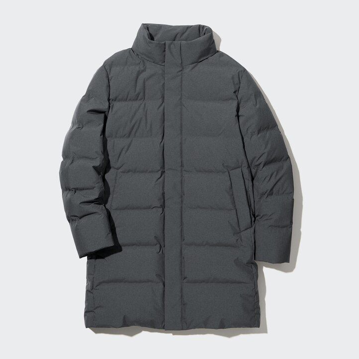 pánské bezešvé péřové bundy uniqlo olivové barvy