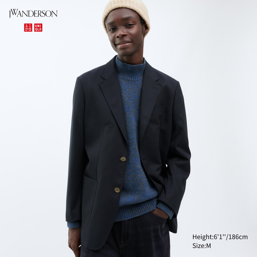 pánské tmavě modré bundy uniqlo tailored
