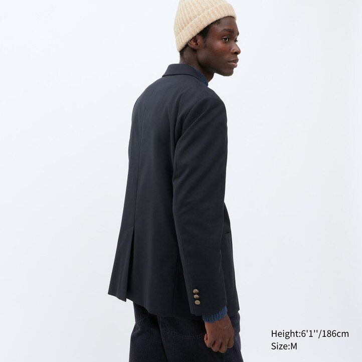 pánské tmavě modré bundy uniqlo tailored