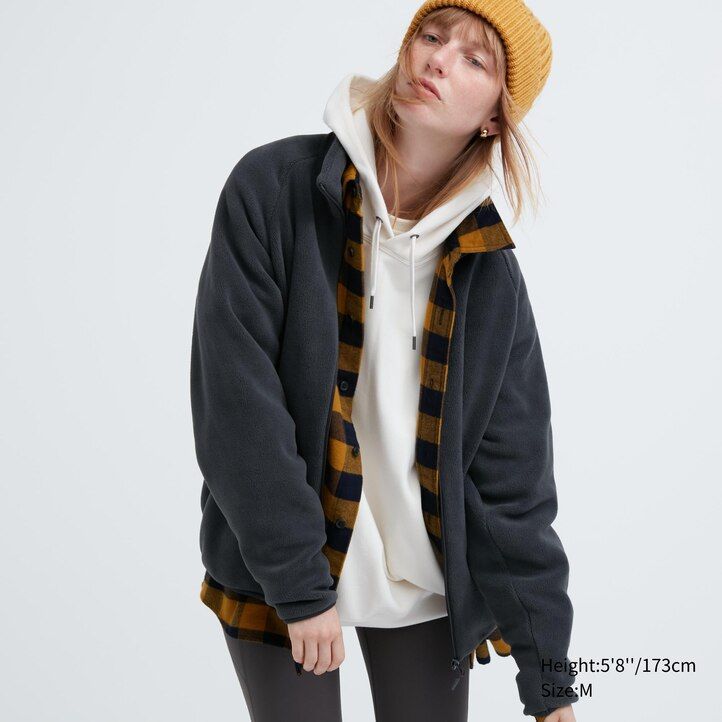 pánské fleecové bundy uniqlo v tmavě modré barvě na zip