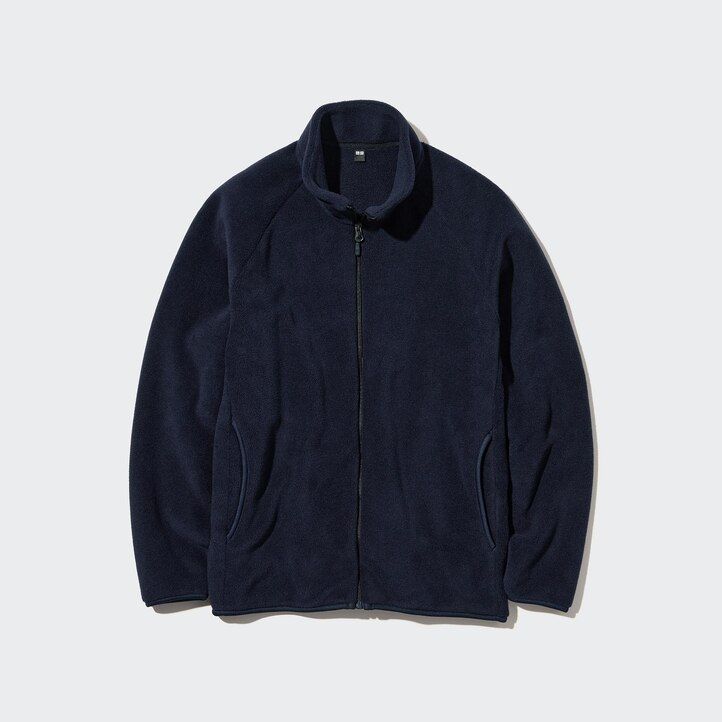 pánské fleecové bundy uniqlo v tmavě modré barvě na zip