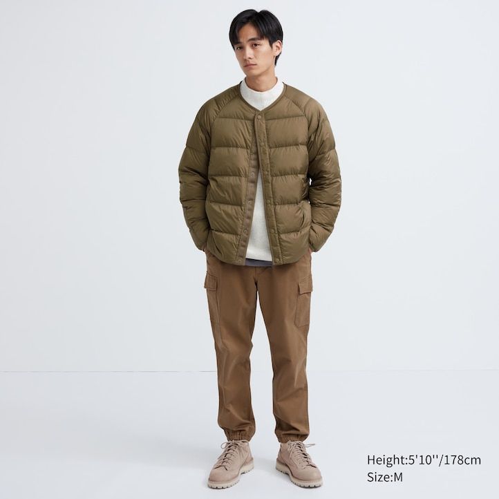 pánské šedé péřové bundy uniqlo ze 100 recyklovaného materiálu