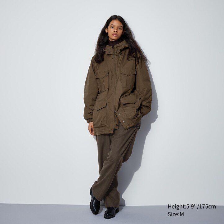 pánské zateplené bundy uniqlo heattech warm padded utility v černé barvě