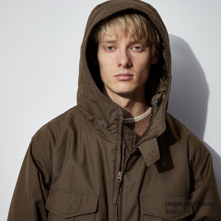 pánské zateplené bundy uniqlo heattech warm padded utility v černé barvě
