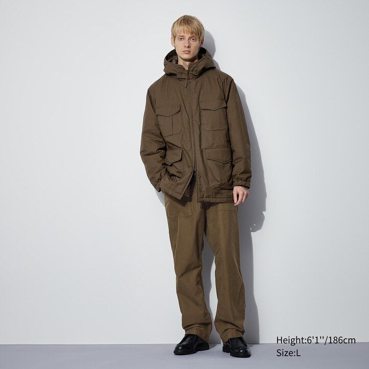 pánské zateplené bundy uniqlo heattech warm padded utility v černé barvě