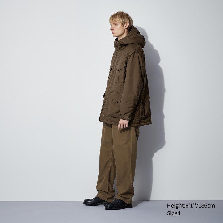 pánské zateplené bundy uniqlo heattech warm padded utility v černé barvě
