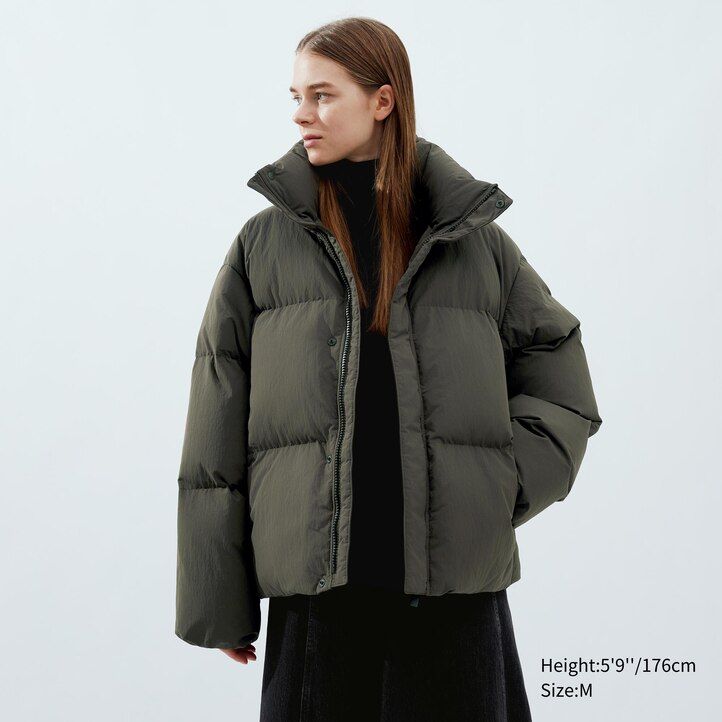 pánské bundy uniqlo padded volume béžové