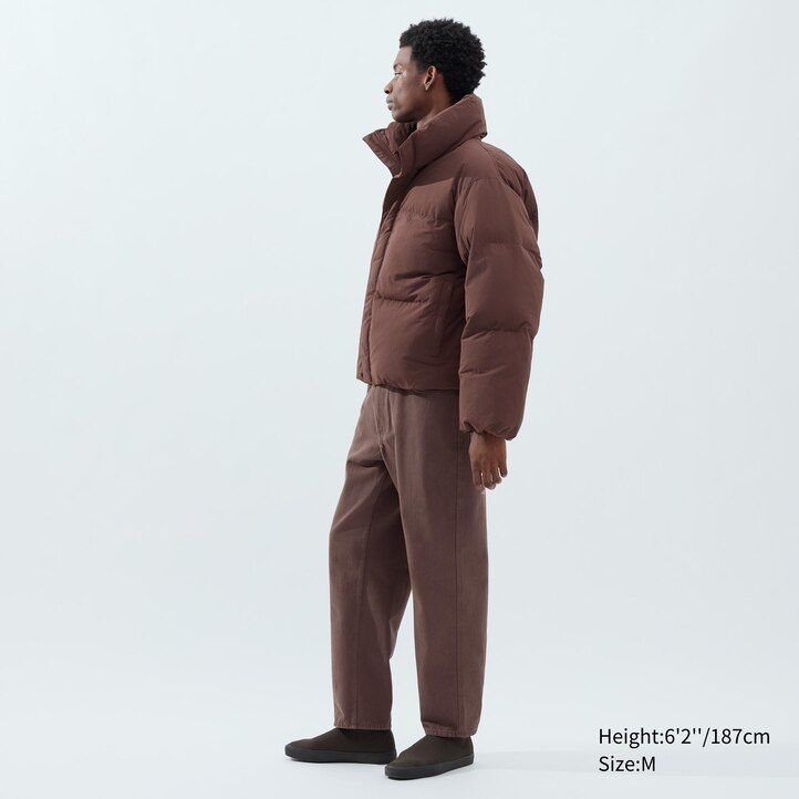 pánské bundy uniqlo padded volume béžové
