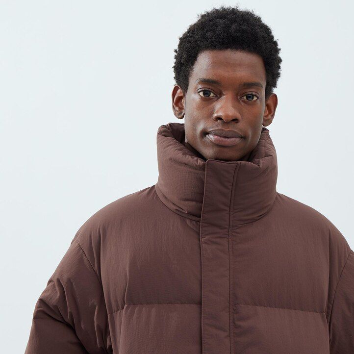 pánské bundy uniqlo padded volume béžové