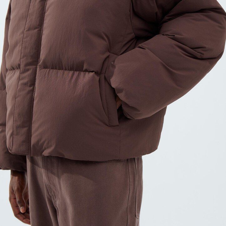pánské bundy uniqlo padded volume béžové