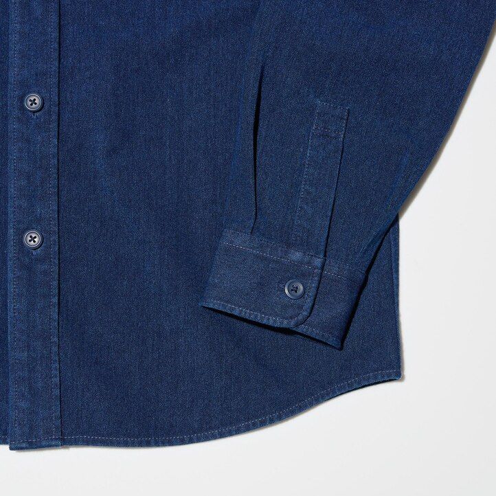 pánské bundy uniqlo denim jersey modré