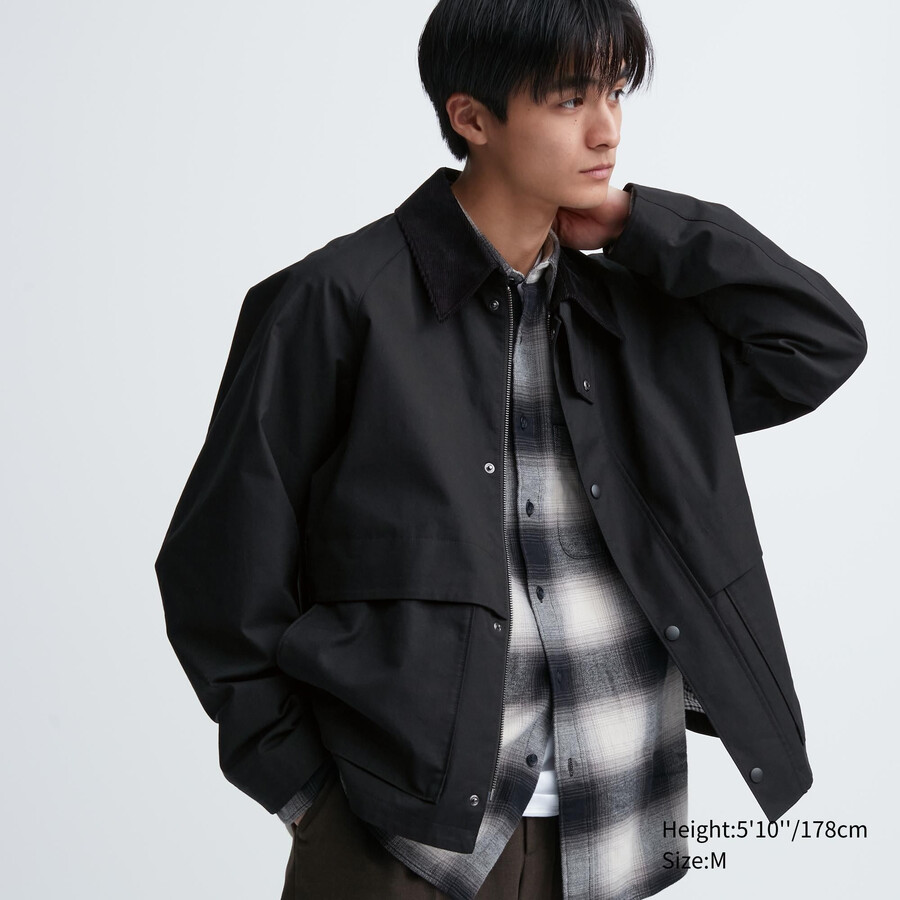 pánské černé bundy uniqlo utility blouson
