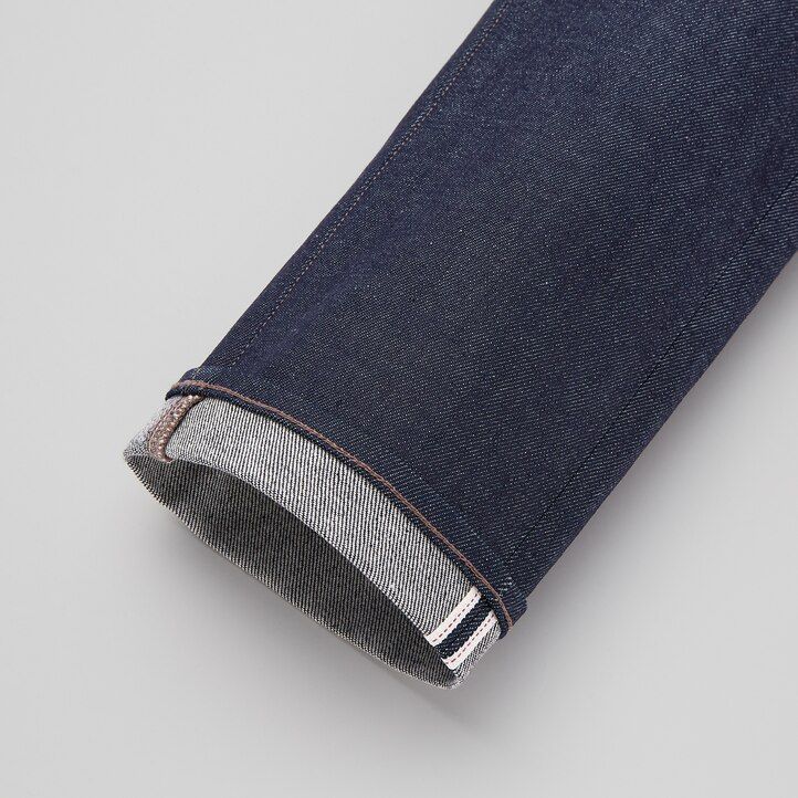 pánské džíny uniqlo selvedge stretch slim fit tmavě modré sezóna 2021