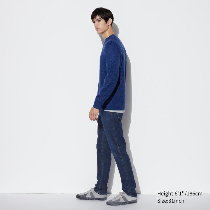 modré pánské džíny uniqlo slim fit