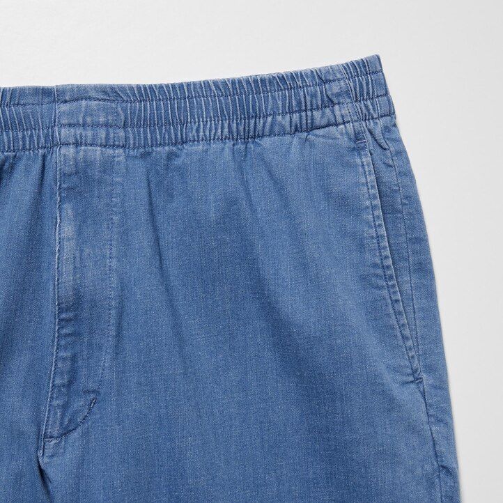 modré pánské džíny uniqlo relaxed fit s délkou po kotníky
