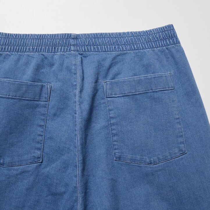 modré pánské džíny uniqlo relaxed fit s délkou po kotníky