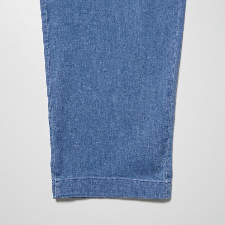 modré pánské džíny uniqlo relaxed fit s délkou po kotníky