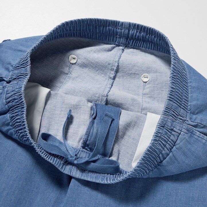 modré pánské džíny uniqlo relaxed fit s délkou po kotníky