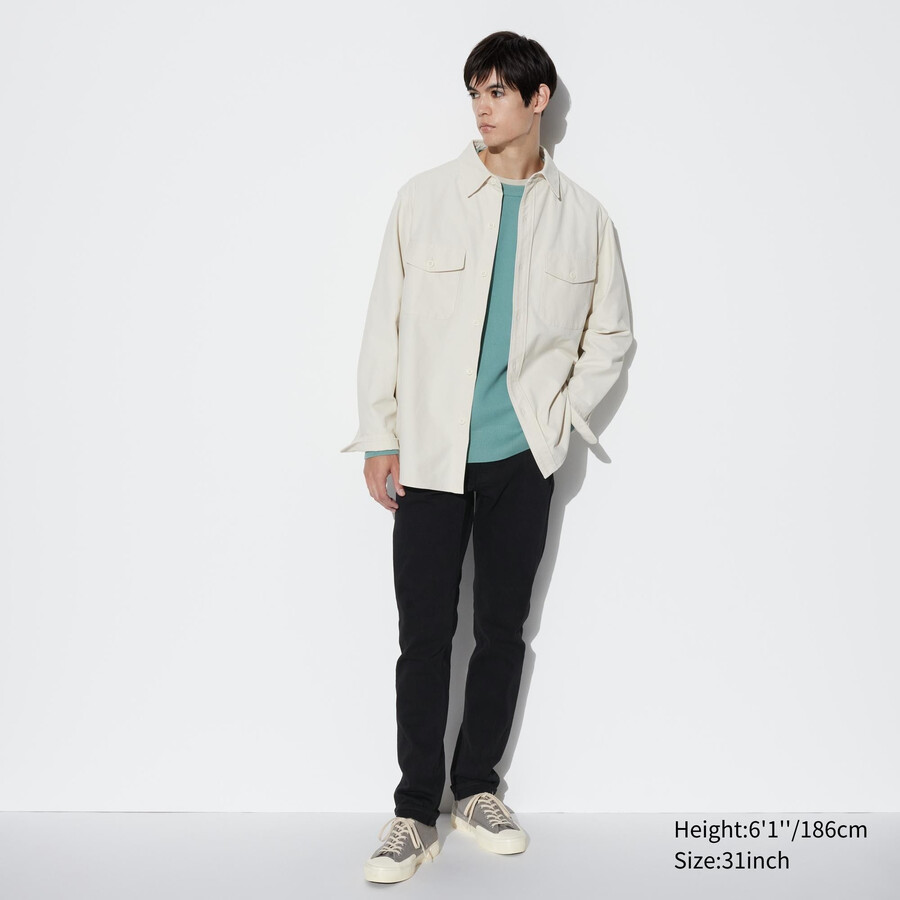 pánské džíny uniqlo selvedge stretch slim fit černé