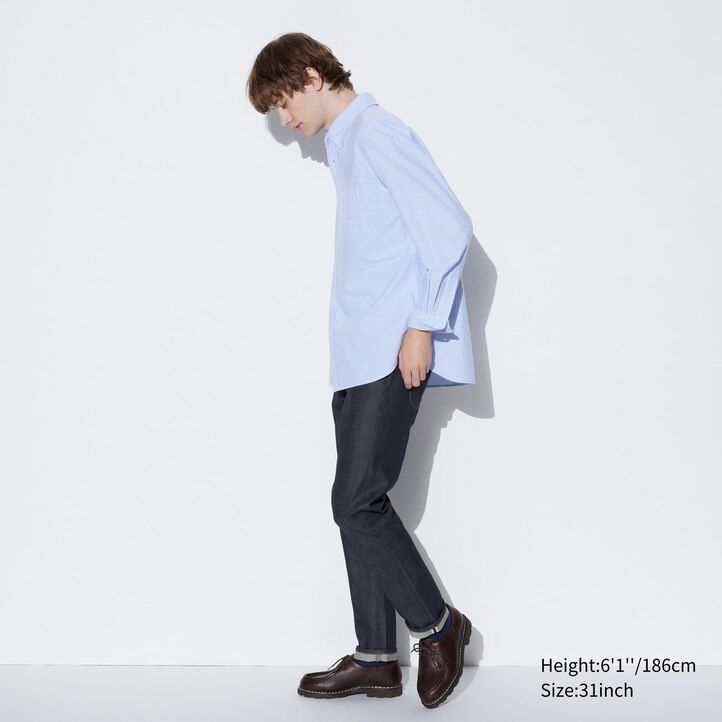 pánské džíny uniqlo selvedge stretch slim fit černé