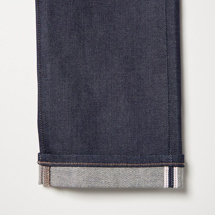 pánské džíny uniqlo selvedge stretch slim fit v tmavě modré barvě