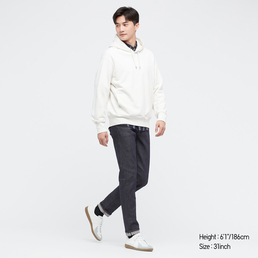 pánské džíny uniqlo selvedge stretch slim fit tmavě modré