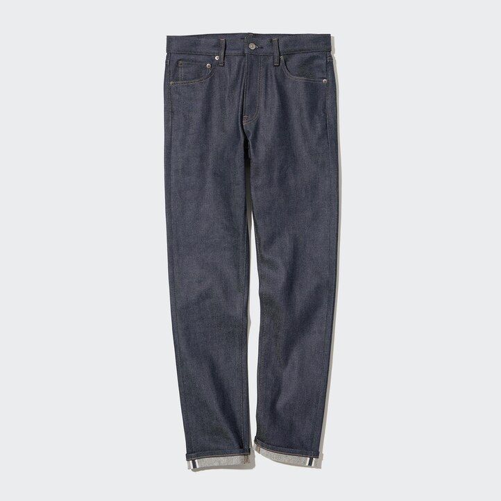 pánské džíny uniqlo selvedge stretch slim fit tmavě modré