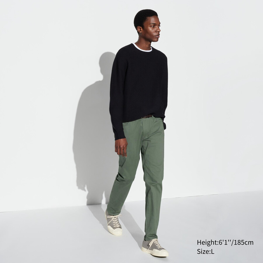 pánské džíny uniqlo ultra stretch skinny fit v olivové barvě