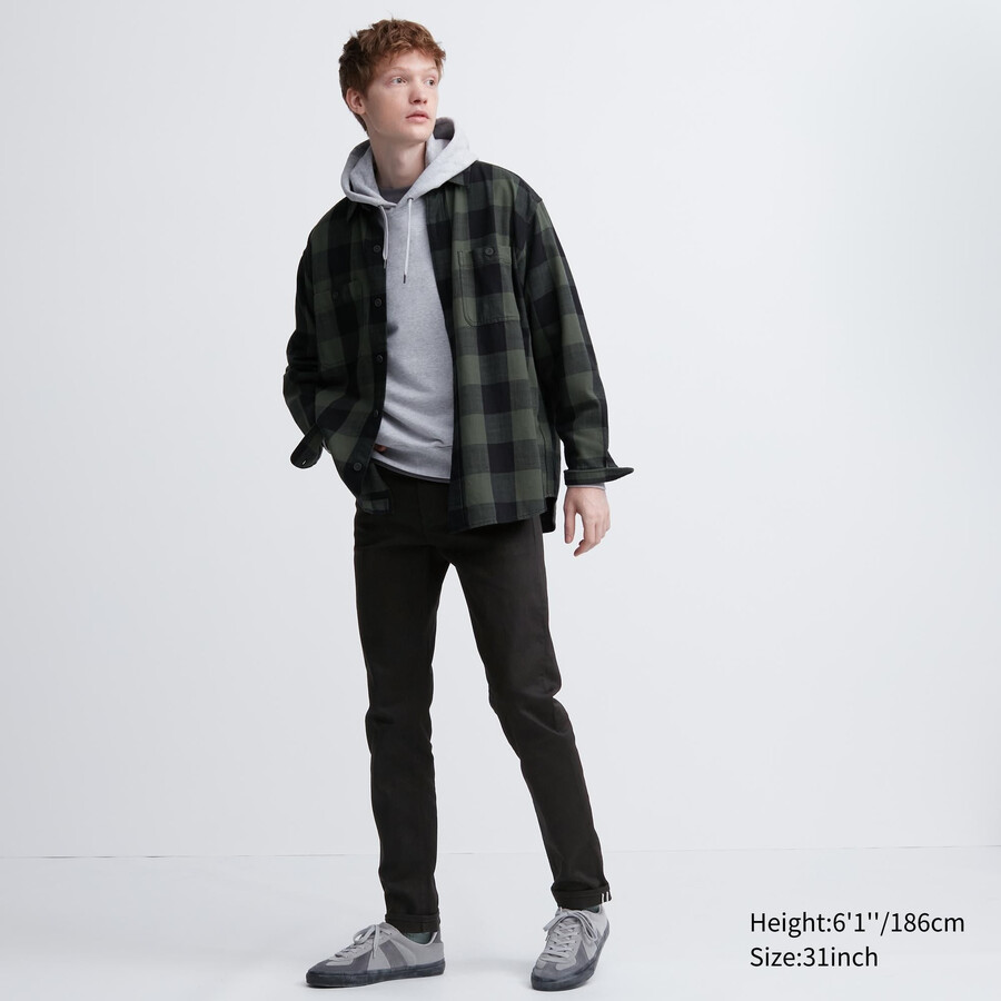 pánské džíny uniqlo selvedge stretch slim fit černé