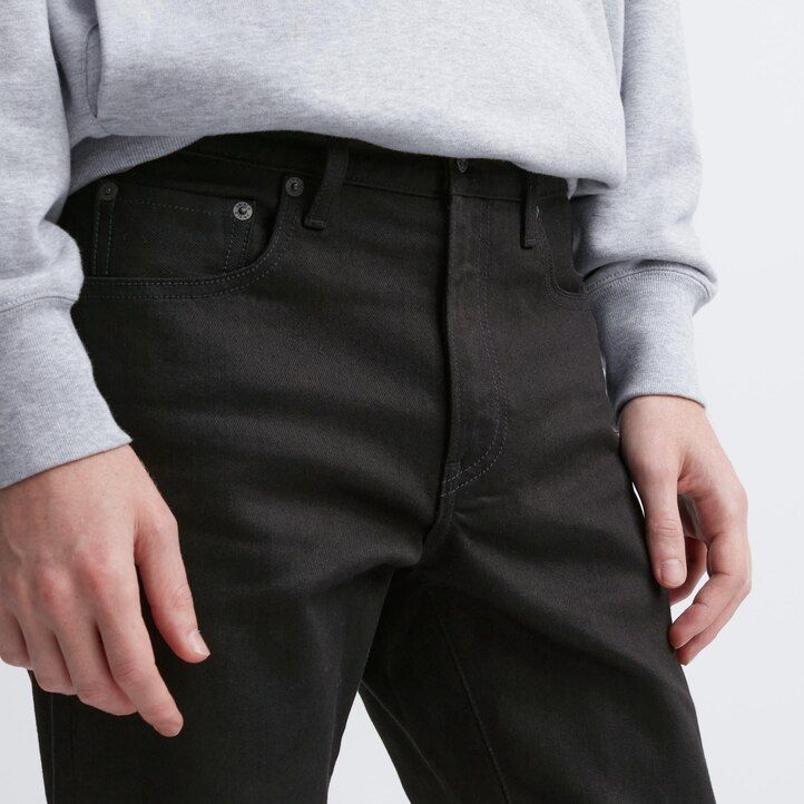pánské džíny uniqlo selvedge stretch slim fit černé